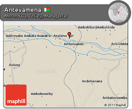 Shaded Relief 3D Map of Antevamena