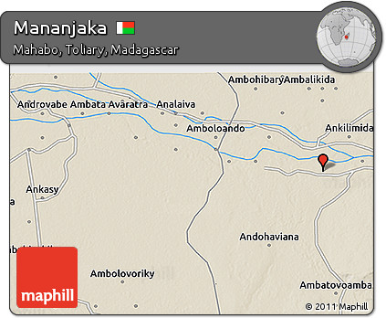 Shaded Relief 3D Map of Mananjaka