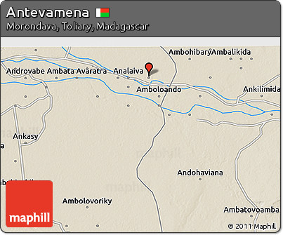 Shaded Relief 3D Map of Antevamena