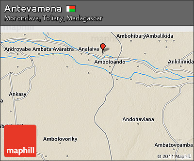 Shaded Relief 3D Map of Antevamena