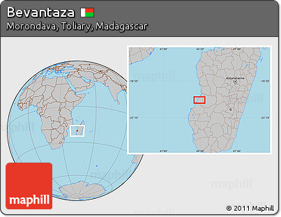 Gray Location Map of Bevantaza
