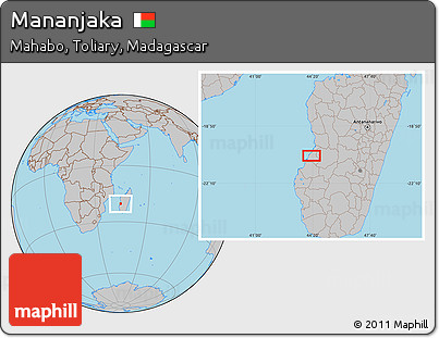 Gray Location Map of Mananjaka