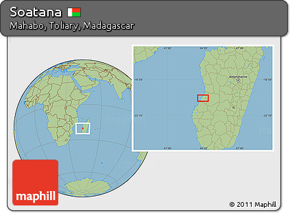 Savanna Style Location Map of Soatana