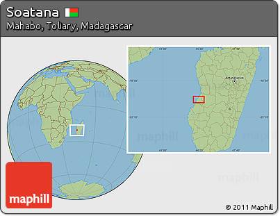 Savanna Style Location Map of Soatana