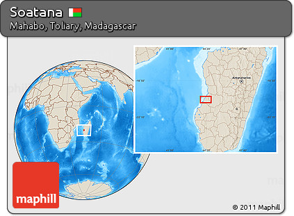 Shaded Relief Location Map of Soatana