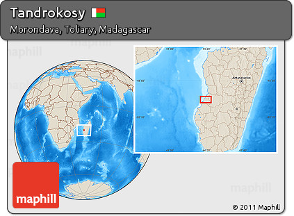 Shaded Relief Location Map of Tandrokosy