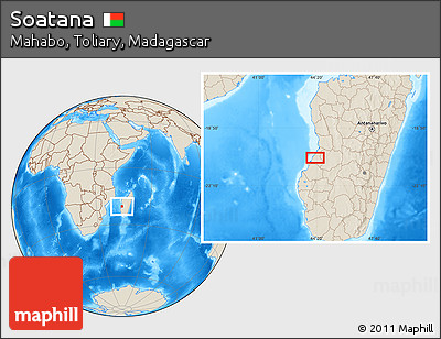 Shaded Relief Location Map of Soatana