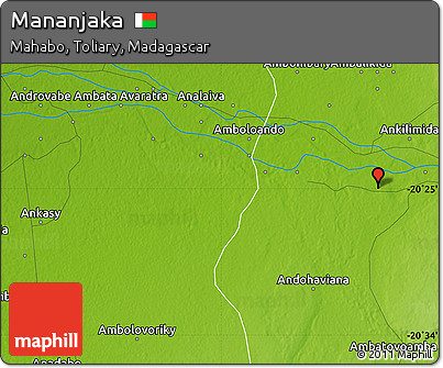 Physical Map of Mananjaka