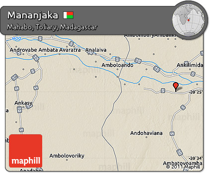 Shaded Relief Map of Mananjaka