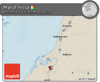 Shaded Relief Map of Marofihitsa