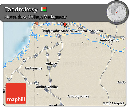 Shaded Relief Map of Tandrokosy