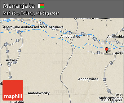 Shaded Relief Map of Mananjaka