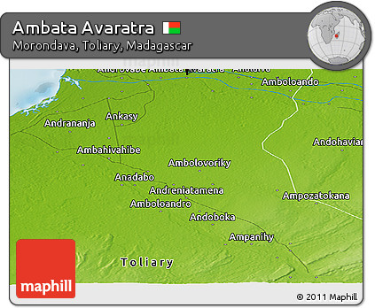 Physical Panoramic Map of Ambata Avaratra