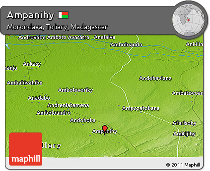 Physical Panoramic Map of Ampanihy