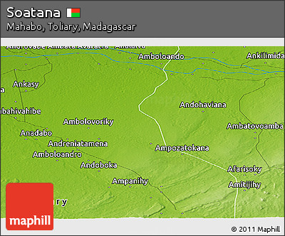 Physical Panoramic Map of Soatana