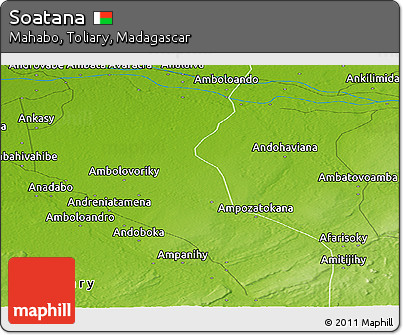 Physical Panoramic Map of Soatana