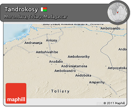 Shaded Relief Panoramic Map of Tandrokosy