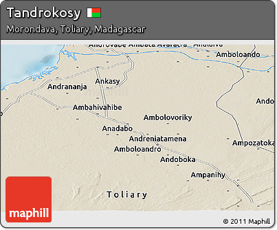 Shaded Relief Panoramic Map of Tandrokosy