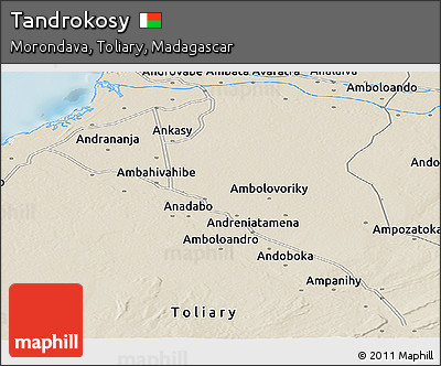Shaded Relief Panoramic Map of Tandrokosy