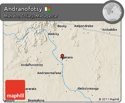 Shaded Relief 3D Map of Andranofotsy