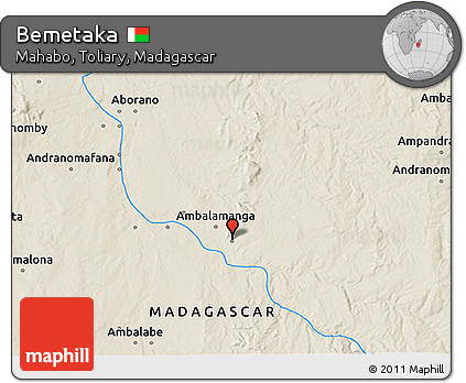 Shaded Relief 3D Map of Bemetaka