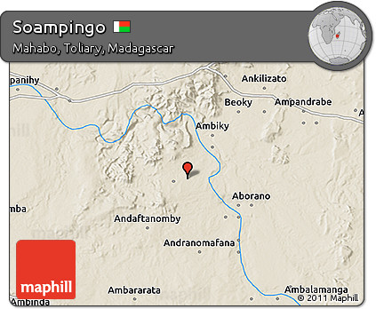 Shaded Relief 3D Map of Soampingo