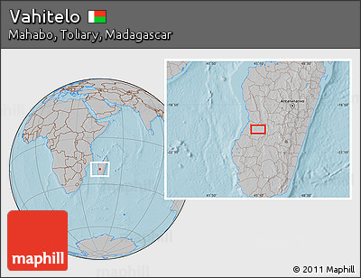 Gray Location Map of Vahitelo, hill shading