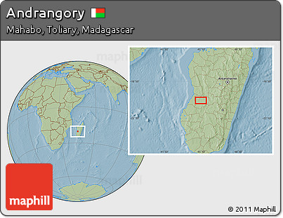 Savanna Style Location Map of Andrangory, hill shading