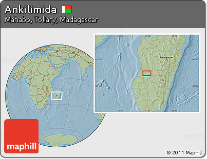 Savanna Style Location Map of Ankilimida, hill shading
