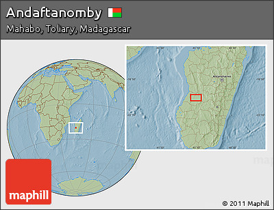 Savanna Style Location Map of Andaftanomby, hill shading