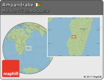 Savanna Style Location Map of Ampandrabe