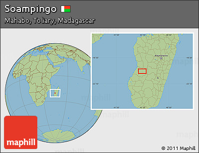Savanna Style Location Map of Soampingo