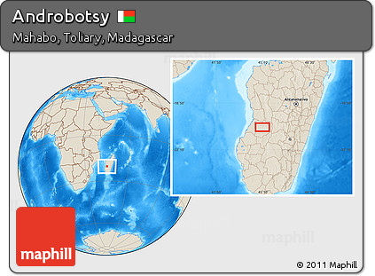 Shaded Relief Location Map of Androbotsy