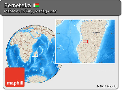 Shaded Relief Location Map of Bemetaka