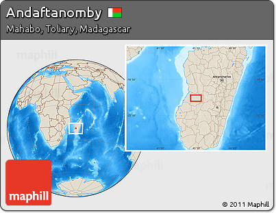 Shaded Relief Location Map of Andaftanomby