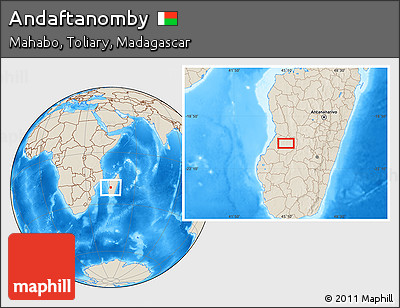 Shaded Relief Location Map of Andaftanomby