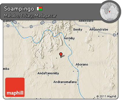 Shaded Relief Map of Soampingo