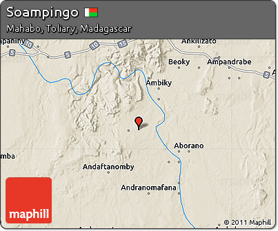 Shaded Relief Map of Soampingo