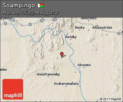 Shaded Relief Map of Soampingo