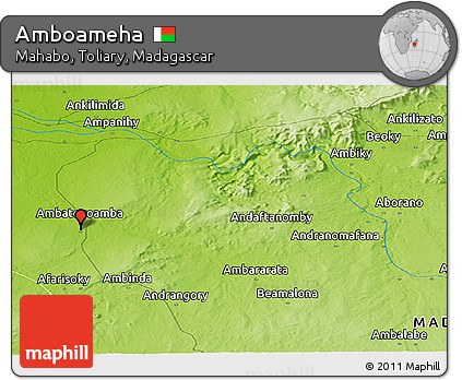 Physical Panoramic Map of Amboameha