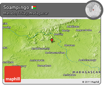 Physical Panoramic Map of Soampingo