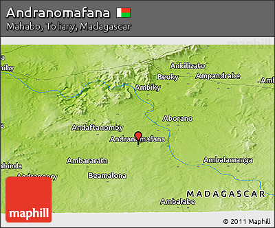 Physical Panoramic Map of Andranomafana
