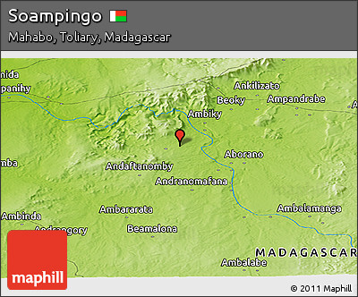 Physical Panoramic Map of Soampingo