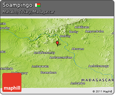 Physical Panoramic Map of Soampingo