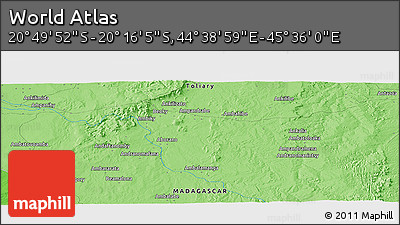 Political Panoramic Map of the Area around 20° 32' 59" S, 45° 7' 30" E