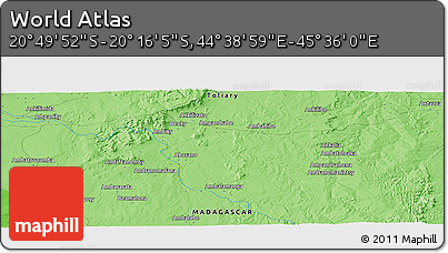 Political Panoramic Map of the Area around 20° 32' 59" S, 45° 7' 30" E