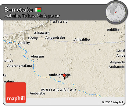 Shaded Relief Panoramic Map of Bemetaka