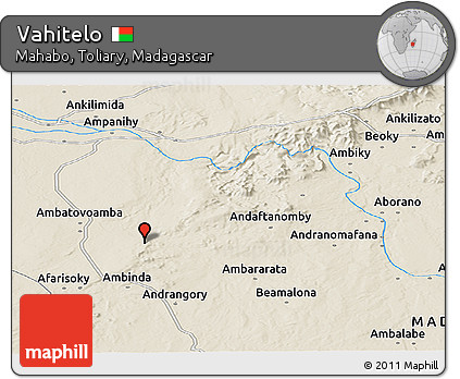 Shaded Relief Panoramic Map of Vahitelo