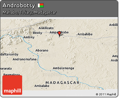 Shaded Relief Panoramic Map of Androbotsy