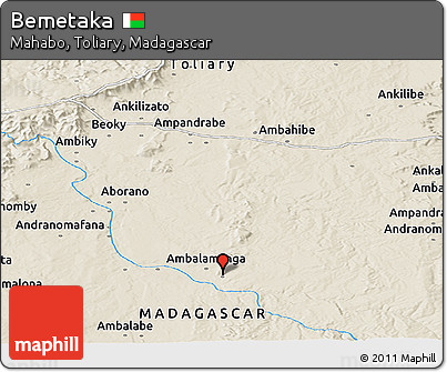 Shaded Relief Panoramic Map of Bemetaka